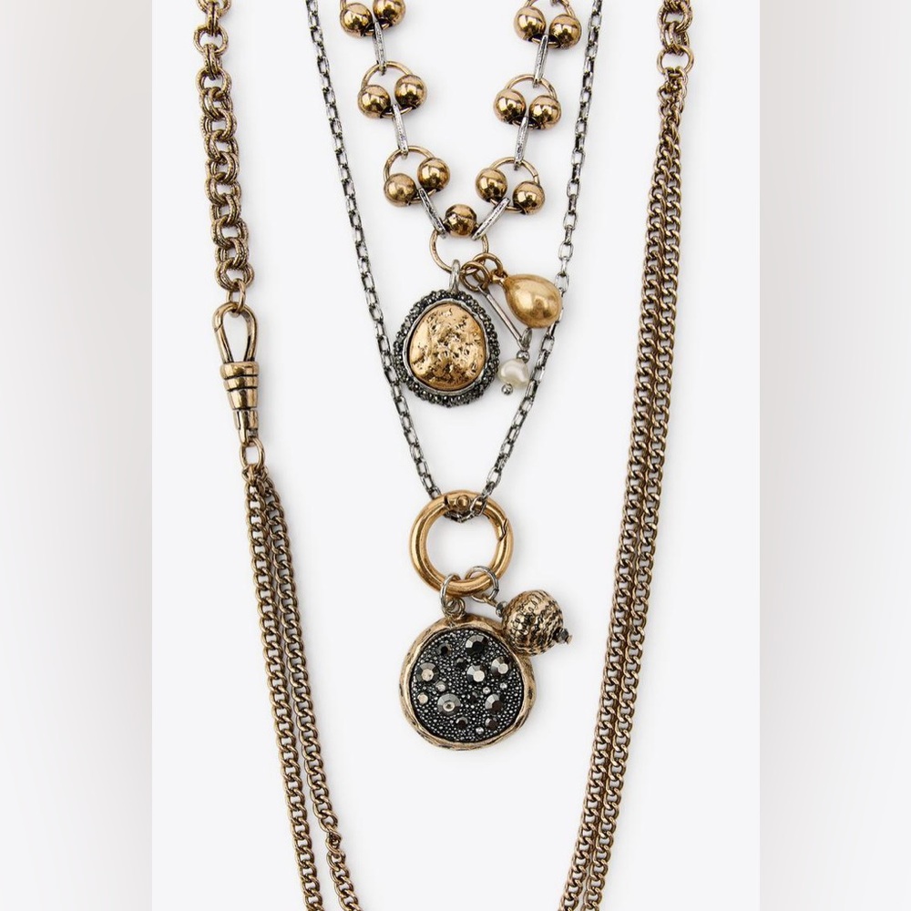 NWT Zara 3 Pack Combination Coin Chain Necklaces - Picture 5 of 11